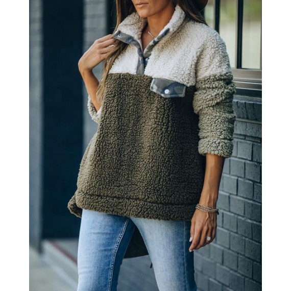 In Plain Sight Pocketed Sherpa Pullover - FINAL SALE